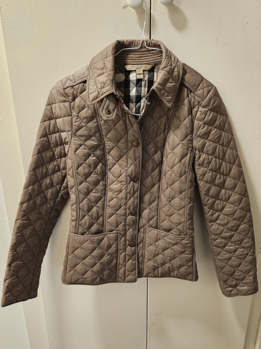Burberry Quilted Brown Taupe Puffer Jacket